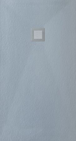 Veroni Duschwanne aus Kompositstein mit Schiefer-Muster flach (TxBxH) 140 x 90 x 3 cm Grau