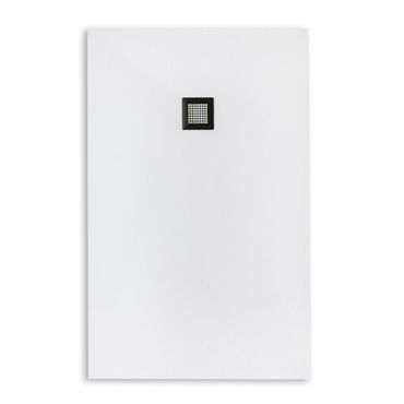 Veroni Duschwanne aus Kompositstein mit Schiefer-Muster flach (TxBxH) 120 x 90 x 3 cm Weiß