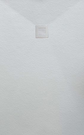 Veroni Duschwanne aus Kompositstein mit Schiefer-Muster flach (TxBxH) 120 x 80 x 3 cm Weiß