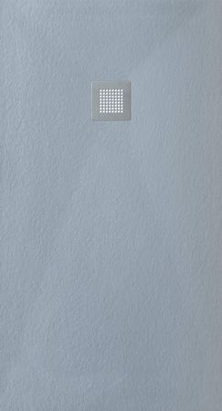 Veroni Duschwanne aus Kompositstein mit Schiefer-Muster flach (TxBxH) 120 x 80 x 3 cm Grau