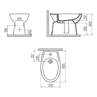 Creavit Sedef Stand Bidet Weiß
