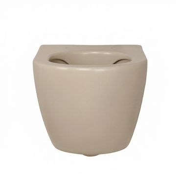 Creavit RIMOFF Hänge WC matt Cappuccino randlos antibakteriell Inox Kaltwasser