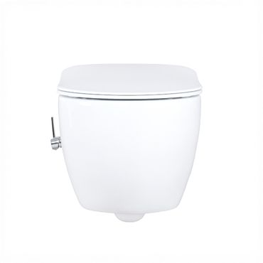 Creavit Design RimOff Hänge WC Weiß mit Taharet/Bidet/Dusch-WC Funktion und integrierter Warm- /Kaltwasserarmatur