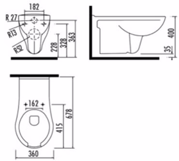 Creavit behindertengerechtes Hänge WC Toilette barrierefrei Weiß