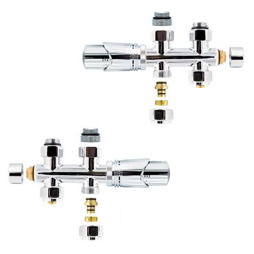 Anschlussgarnitur Mittelanschluss Multiblock Durchgang Chrom 1/2 PEX 16 x 2mm Konus M30