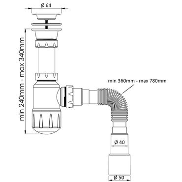 Aloni Siphon 1 1/4 40/50mm