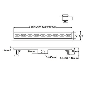 Aloni Duschrinne Standard Gold 90cm
