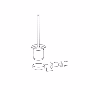 WC-Bürste mit Halterung Kupfer gebürstet