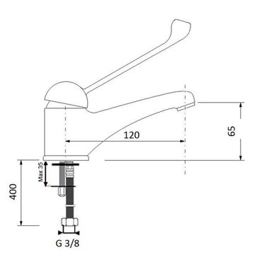Aloni Waschtischarmatur Verlängerter Hahn Barrierfrei/Behindertengerecht