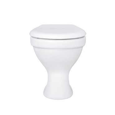 Stand WC Toilette Abgang Waagerecht Wand Tiefspüler Stehend + Softclose-Deckel
