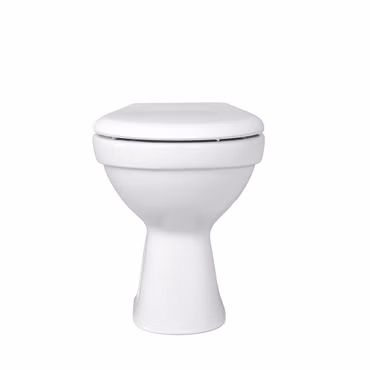 Belvit Dusch WC mit Bidet Funktion – Standtoilette mit Taharet, waagerechtem Wandabgang, Hygienedusche, Softclose WC-Deckel, Keramik in Weiß