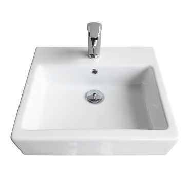 Belvit Craspedia Wandhängend und Aufsatzwaschbecken Eckig 45x52,5x13,5 cm