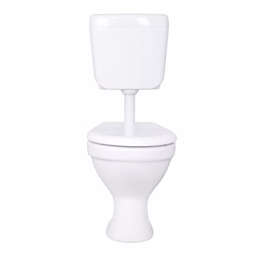 Komplettset Stand WC Abgang Waagerecht Wand Tiefspüler + Deckel + Spülkasten