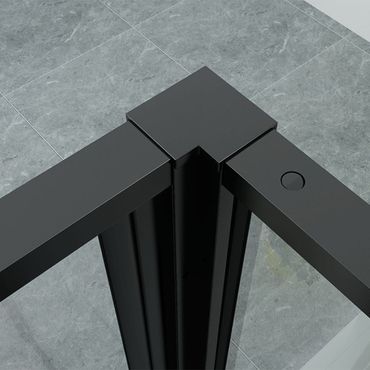 Aloni Duschkabine Schwingtür + Festelement + Seitenwand schwarz matt 80x120x200