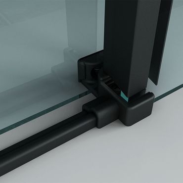 Aloni Duschkabine Schiebetür schwarz matt 8mm 80x120x195cm