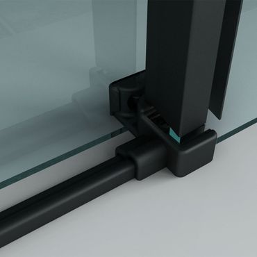 Aloni Duschkabine Schiebetür schwarz matt 8mm 90x160x195cm