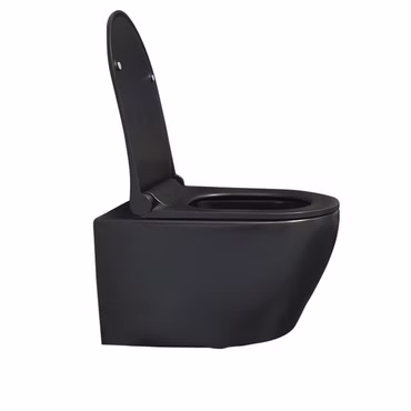 Aloni WC Schwarz Matt Spülrandlos Wand WC - Komplettset mit Vorwandelement, Betätigungsplatte Softclose Deckel Schallschutz