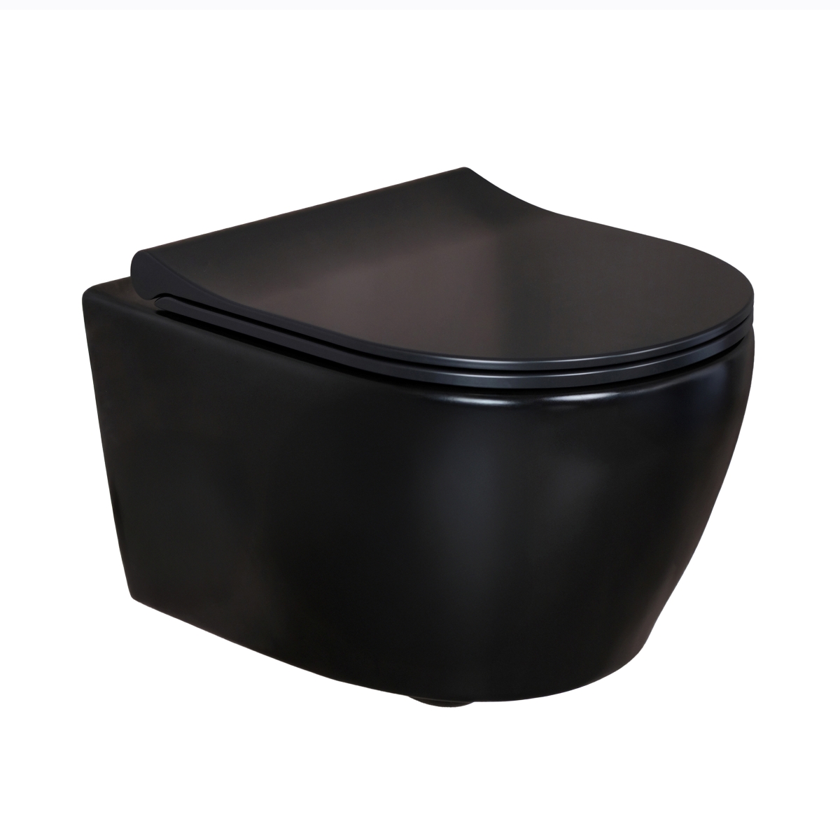 Belvit WC Schwarz Matt Spülrandlos Wand WC mit Taharet-/Bidet Funktion Softclose Deckel Toilette Wandhängend
