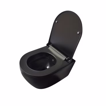 Belvit Spülrandloses Hänge-WC Komplettset Taharet-/Bidetfunktion Softclose-Deckel Vorwandelement Schwarz Matt Schallschutz