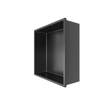 Aloni Wandnische Edelstahl grau gebürstet rostfrei 305x305x100mm