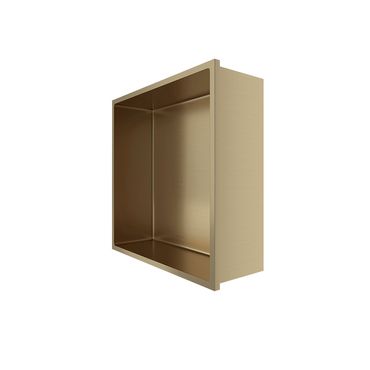 Aloni Wandnische Edelstahl gold gebürstet rostfrei 305x305x100mm