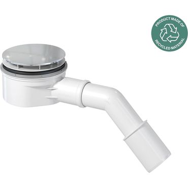 PREVEX Showerloc flache Ablaufgarnitur mit Siphon für Duschkabinen 90 mm aus recyceltem Kunststoff