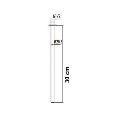 Brausearm Wandarm Duschkopfarm Deckenanschluss Grau gebürstet 1/2 30 cm