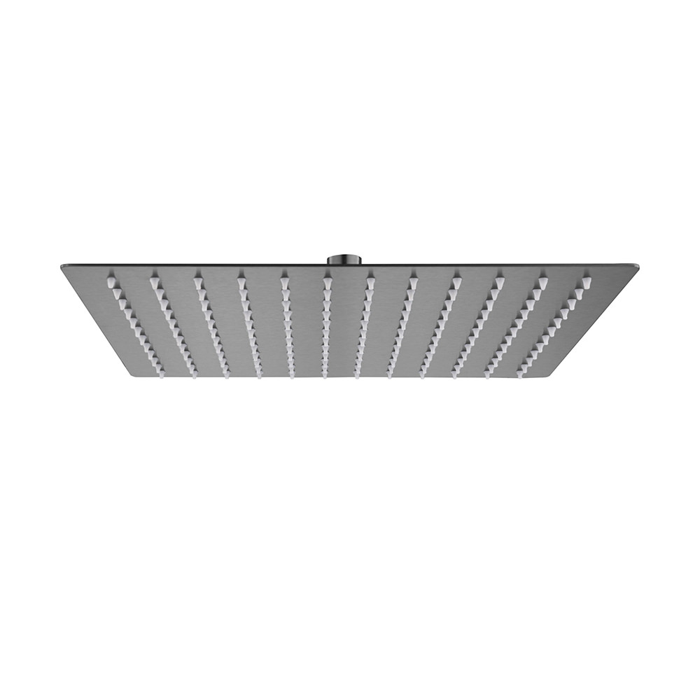 Aloni Regendusche Kopfbrause Quadrat grau gebürstet 30 x 30 cm