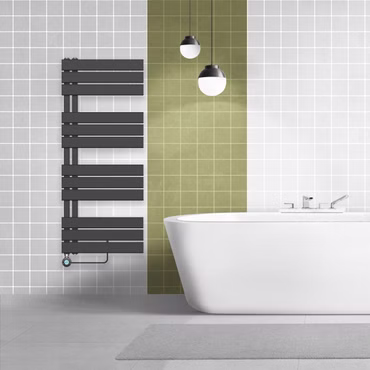 Elektrischer Badheizkörper Paneel Anschluss links schwarz 1600x500 (HxB) 755W