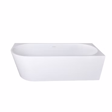 Aloni Halb-Freistehende Badewanne Eckwanne 180x80 Rechts Rundeck Acryl Weiß