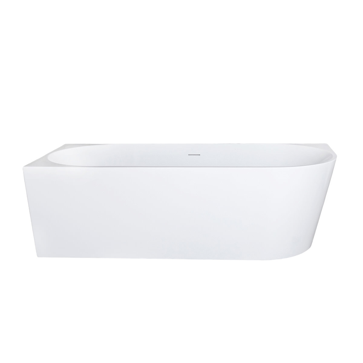 Aloni Halb-Freistehende Badewanne Eckwanne 180x80 Links Rundeck Acryl Weiß