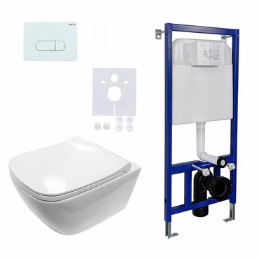 Belvit Komplettset Design Hänge WC + Softclose Deckel + Vorwandelement