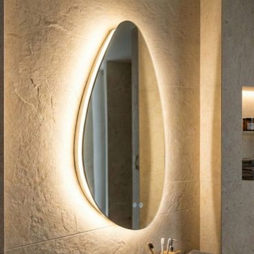 Aloni LED-Spiegel mit Beleuchtung Wandspiegel Single-Touch-Schalter Anti-Kondensation 80x60 cm