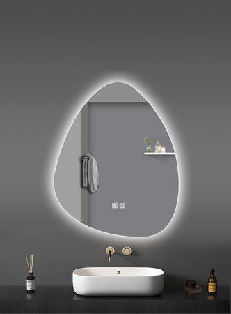 Aloni LED-Spiegel mit Beleuchtung Wandspiegel Single-Touch-Schalter Anti-Kondensation 100x60 cm