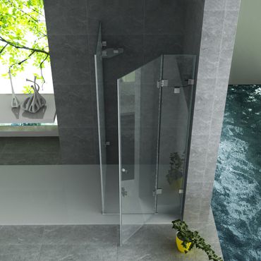 ALONI Duschkabine 8mm bewegbare Seitenwand 90x90x195 cm - modernes Badezimmer