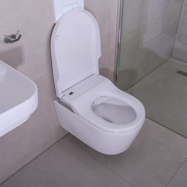 Roca Inspira In-Wash Wand-Dusch-WC mit WC-Sitz weiß
