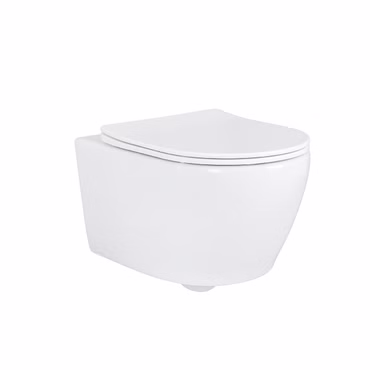 Belvit Hänge WC Set spülrandlos mit Taharet Funktion, Softclose Deckel und Geberit UP100 Vorwandelement Keramik Dusch WC