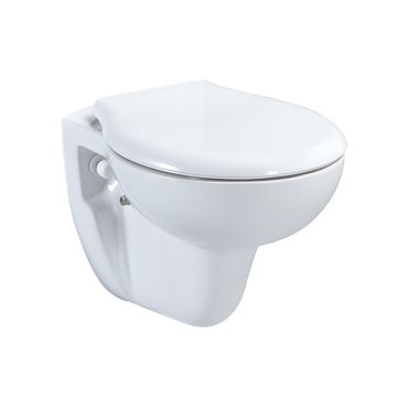 Belvit Hänge WC Set Weiß spülrandlos mit Taharet Bidet Softclose WC Sitz Geberit UP100 Vorwandelement waagerechter Abgang