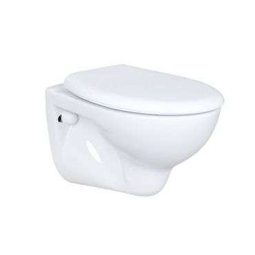 Belvit Wand WC Set Weiß mit Softclose WC Sitz und Geberit UP100 Vorwandelement aus Keramik