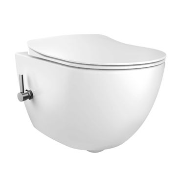 Creavit Hänge WC Set Weiß spülrandlos mit Bidet Softclose WC Sitz und 3/6 L Vorwandelement Unterputz Spülkasten Keramik