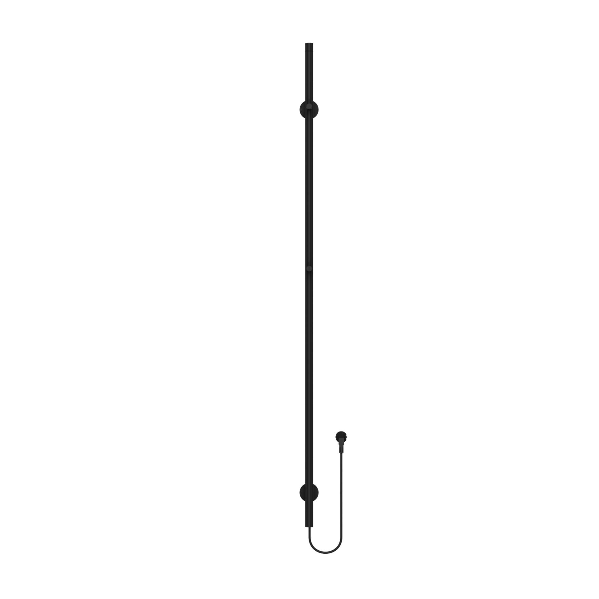 BELRAD Handtuchwärmer elektrisch Einzelrohr 60W Ø2,5 cm 150x6,3x12,7 cm Matt Schwarz
