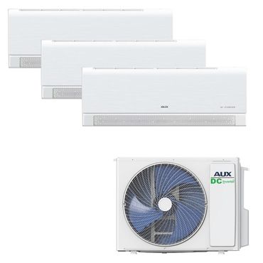 AUX Multi Split Klimaanlage Set 27000 BTU Außengerät (7,9 kW) + 3x 9000 BTU (je 2,6 kW) Wandgerät WLAN Steuerung R32 Mattweiß