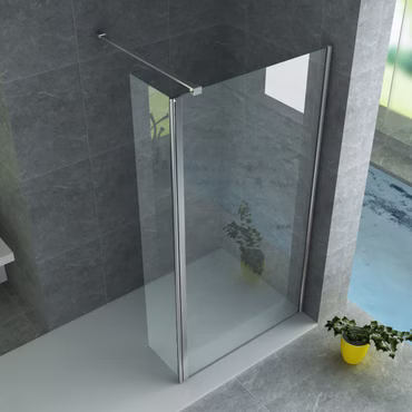 BELVIT Duschwand 200x50cm 8mm Glas Aluminium Nano Beschichtung Duschabtrennung