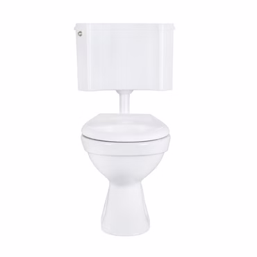 Belvit WC Set Taharet Bodenabgang mit Bidet Funktion, Softclose Sitz und Eck Aufputzspülkasten AP2001