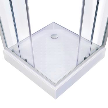 Belvit Duschkabine Eckdusche mit Schiebetüren und Duschwanne 100x100x200cm