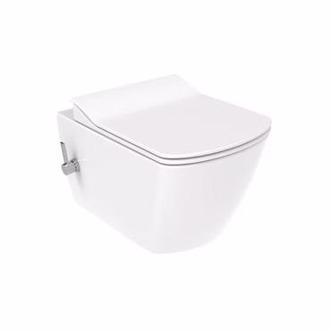 Creavit Elegant Wand WC mit Bidetfunktion randlos Weiß glänzend Kaltwasser ohne WC Sitz