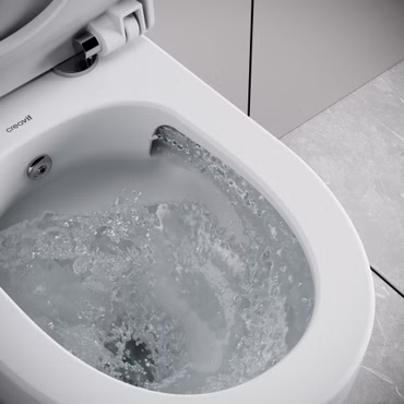 Creavit NESS Wand-WC mit Bidetfunktion Tornado Flush randlos ohne Bidethahn ohne WC-Sitz glänzend weiß