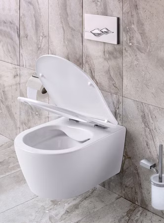 BELVIT PRO Wand-WC spülrandlos weiß mit Softclose WC-Sitz RIM-OFF Design hygienisch & modern