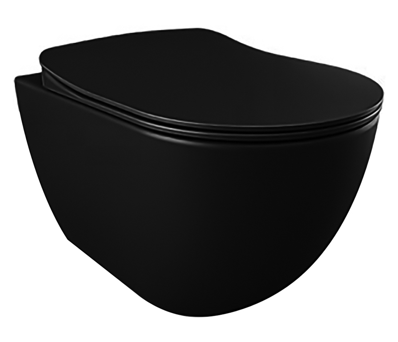 Creavit WC Set schwarz matt Hänge WC mit Bidetfunktion und Softclose WC Sitz Duroplast antibakteriell randlos