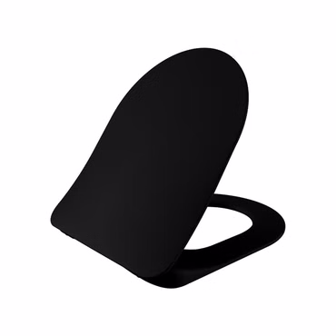 Creavit Rimoff WC Set Wand WC matt schwarz randlos antibakteriell mit Duroplast Softclose Sitz